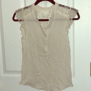 Chiffon and lace work tank top